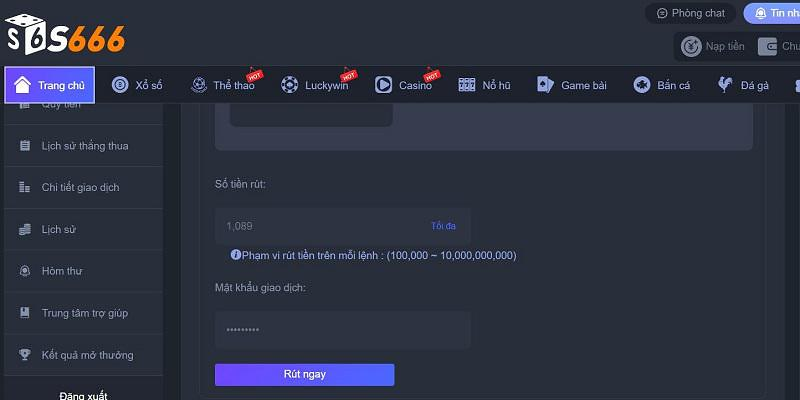 Rút tiền S666 thông qua ví điện tử hay dùng